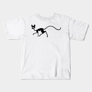 Creepy Black Cat Silhouette Kids T-Shirt